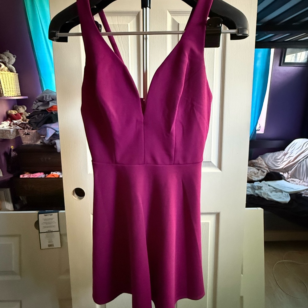 Crystal Doll Fuchsia Sleeveless Mini Dress